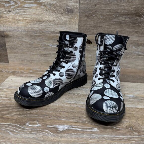 Dr. Martens 1460 Polka Dot Leather Boots Women's Size 7 - Picture 1 of 8